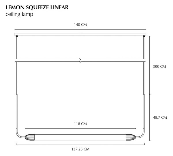 UMAGE Lampada a sospensione LEMON SQUEEZE LINEAR, dimmerabile, Ottone / Oro, Soggiorno / Sala da pranzo, Metallo, Design, Lampada a sospensione