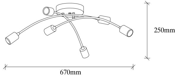 Lampadario da parete BANANA 6xE27/40W/230V