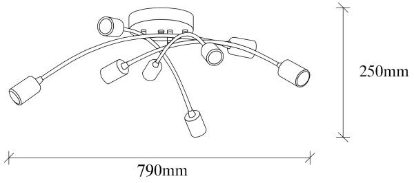 Lampadario da parete BANANA 8xE27/40W/230V