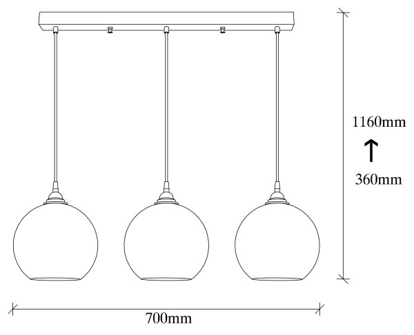 Lampadario su filo GOLD 3xE27/40W/230V