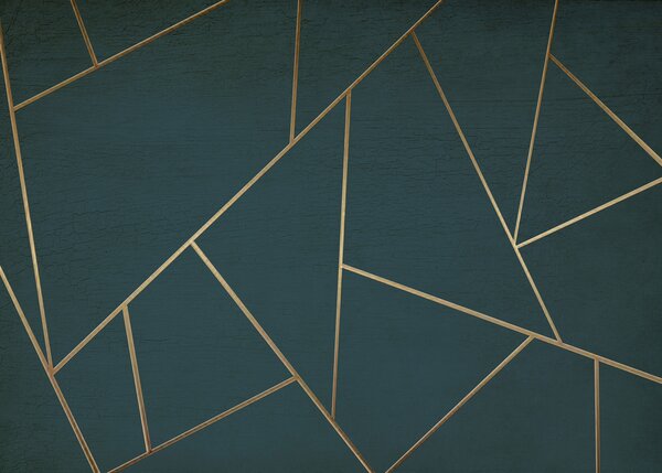 Carta da parati Triangoli turchesi, arte geometrica, Carta da parati lastrazione, u47801 : Uwalls.it