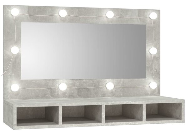 VidaXL Armadio da Bagno con Specchio Rotondo e LED Nero 47x47x17,5 cm