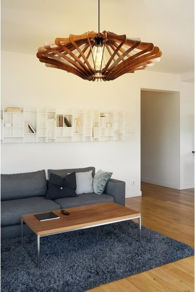 Lampadario a sospensione con filo 1xE27/60W/230V marrone diametro 47 cm