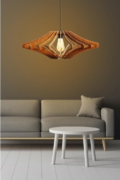 Lampadario a sospensione con filo 1xE27/60W/230V marrone diametro 59 cm