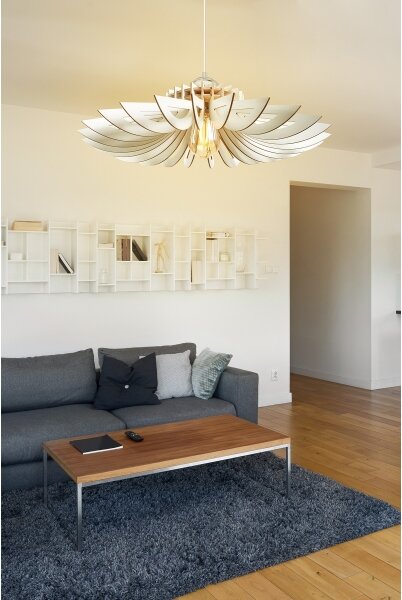 Lampadario a sospensione con filo 1xE27/60W/230V bianco diametro 52 cm