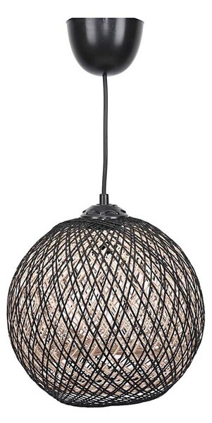 Lampadario su corda JUTE 1xE27/60W/230V nero