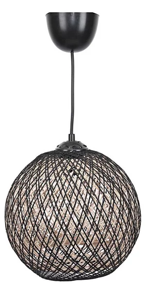 Lampadario su corda JUTE 1xE27/60W/230V nero