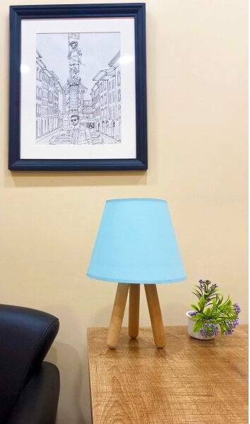Lampada da tavolo WOOD 1xE27/60W/230V blu