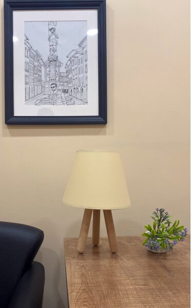 Lampada da tavolo WOOD 1xE27/60W/230V crema