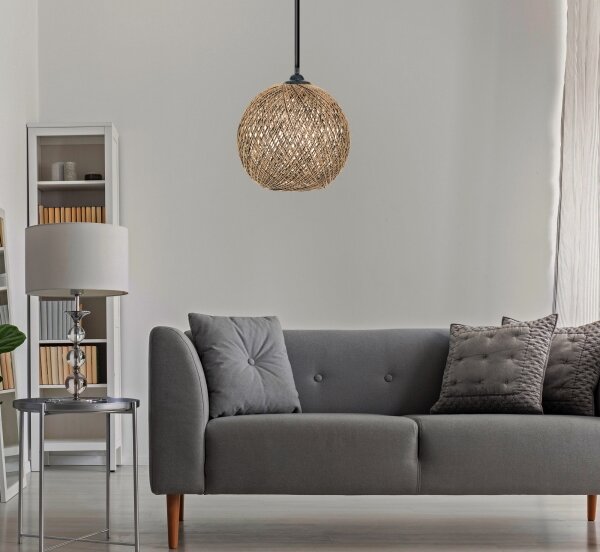 Lampadario su corda JUTE 1xE27/60W/230V marrone