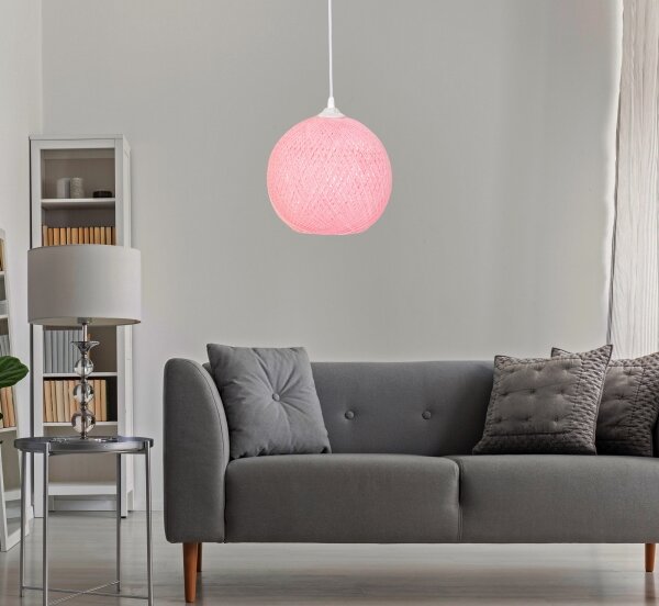 Lampadario su corda JUTE 1xE27/60W/230V rosa