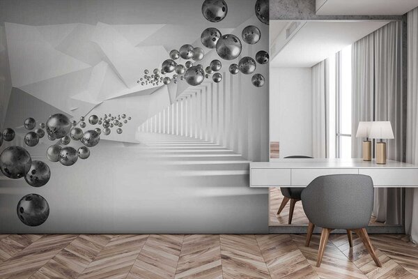 Carta da parati in grigio, Carta da parati 3D, u63734 : Uwalls.it