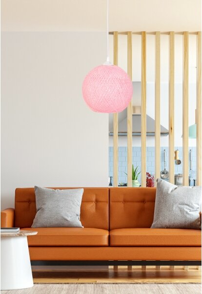 Lampadario su corda JUTE 1xE27/60W/230V rosa