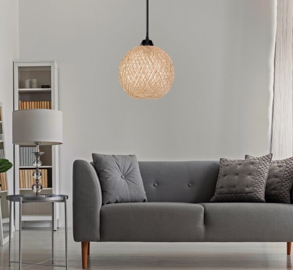 Lampadario su corda JUTE 1xE27/60W/230V beige