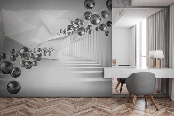 Carta da parati in grigio, Carta da parati 3D, u63734 : Uwalls.it