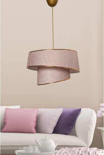 Lampadario su filo BARETTE 1xE27/60W/230V rosa