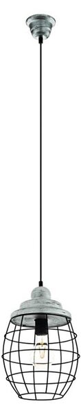 Eglo 79435 - Lampada a sospensione BAMPTON su cavo 1xE27/60W/230V grigio/nero