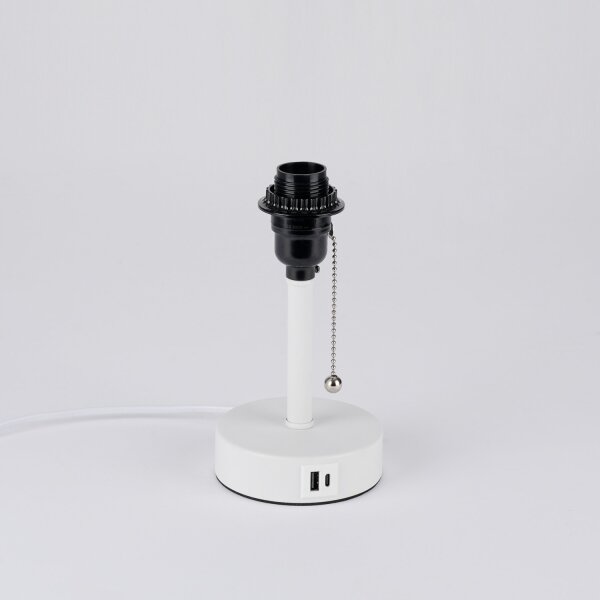 Brilagi - Lampada da tavolo con porta USB TABLON 1xE27/25W/230V bianca/crema