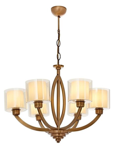 Lampadario a catena LAHORE 6xE27/40W/230V bronzo