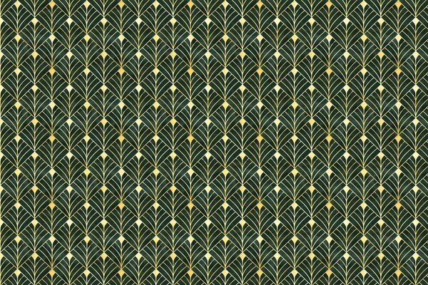Carta da parati Motivo geometrico su sfondo smeraldo, Carta da parati Art Deco, u71347 : Uwalls.it
