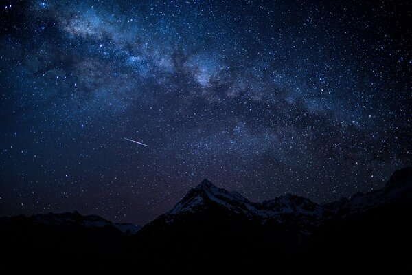 Carta da parati Via Lattea sopra le montagne, Carta da parati Cielo, u21477 : Uwalls.it