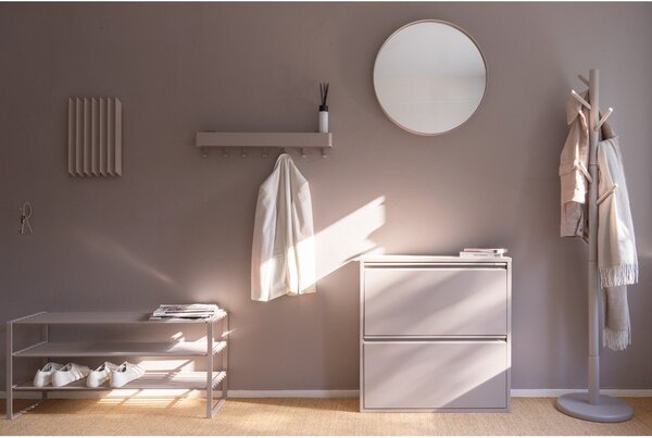 Scarpiera grigio tortora in metallo 70x48,5x29 cm Rex – Spinder Design