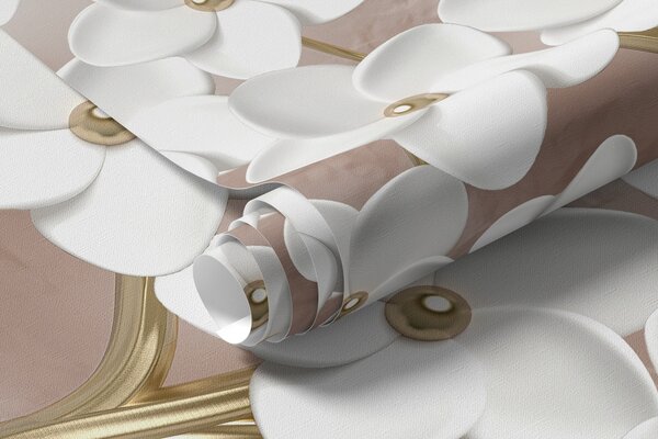 Carta da parati Albero da fiore con grandi fiori dalle tonalità rosa, Carta da parati 3D, Carta da parati Fiori 3D, u37065v3 : Uwalls.it