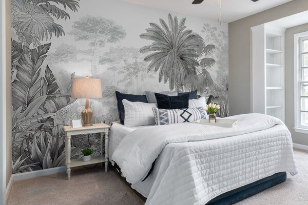 Carta da parati Tropici. Disegno a inchiostro, Carta da parati Foresta, Carta da parati Giungla, u59041 : Uwalls.it