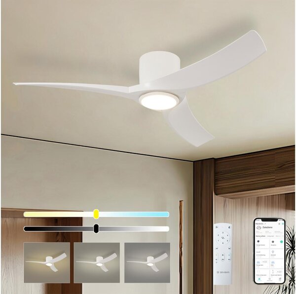 ZEVENTI - Ventilatore da soffitto a LED ORBITO LED/24W/230V Wi-Fi Tuya bianco + telecomando