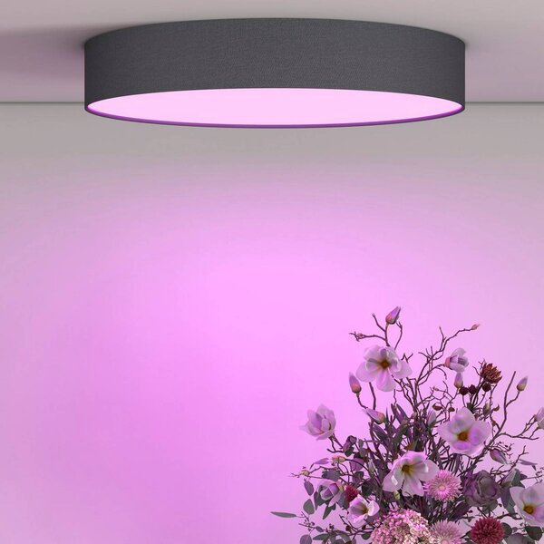 Calex Plafoniera smart Smart Fabric, dimmerabile, Nero, Soggiorno / Sala da pranzo, Plastica, Moderno