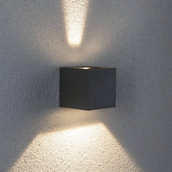 Paulmann Applique da esterni a LED Cybo, Alluminio / Grigio / Zincato, Alluminio, Moderno, Applique LED da esterni