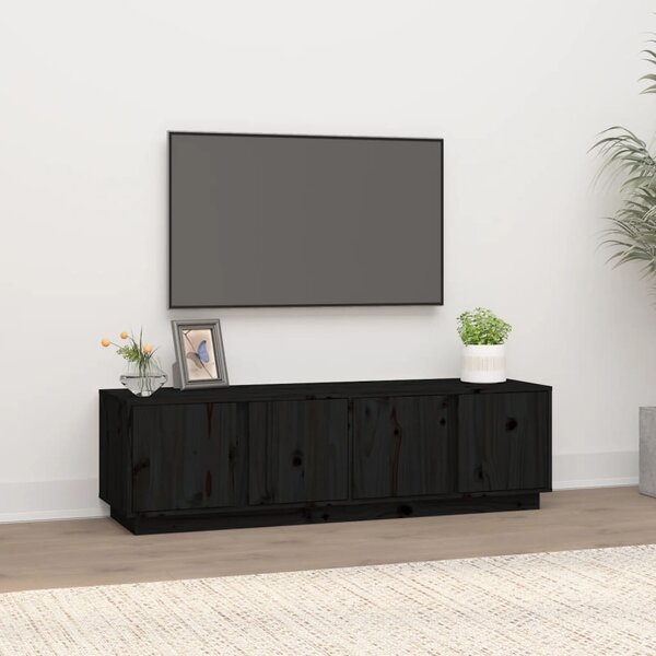 VidaXL Mobile tv con ruote nero 90x35x35 cm in legno multistrato