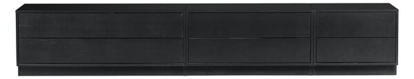 Tavolo TV modulare nero in legno di pino 100x40 cm Finca - WOOOD