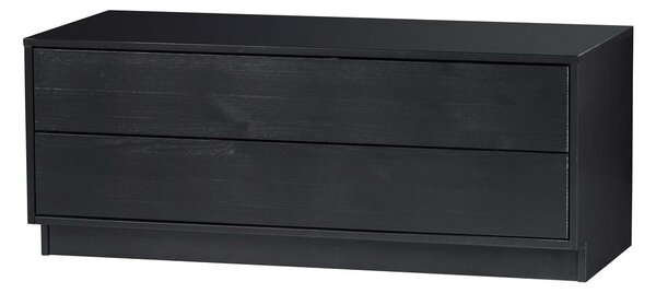 Tavolo TV modulare nero in legno di pino 100x40 cm Finca - WOOOD