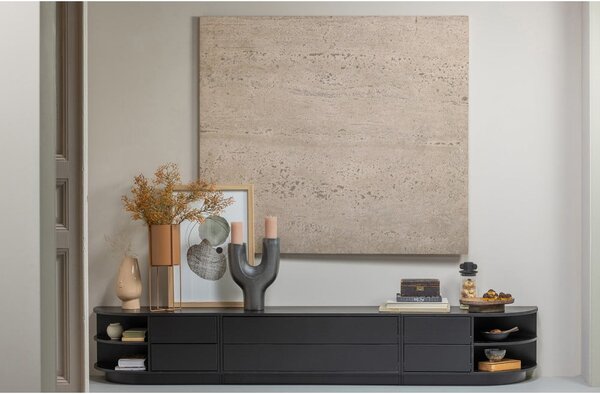 Tavolo TV modulare nero in legno di pino 100x40 cm Finca - WOOOD