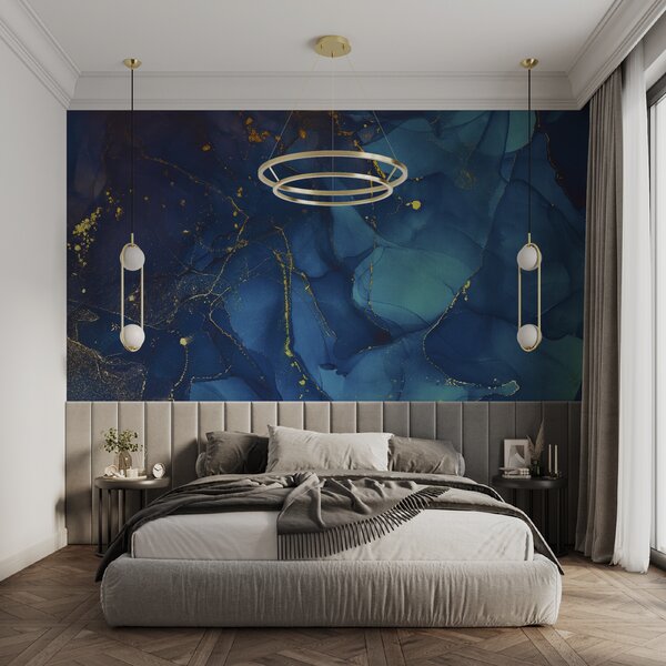 Carta da parati Liquido, blu e azzurro, Carta da parati lastrazione, u33258 : Uwalls.it