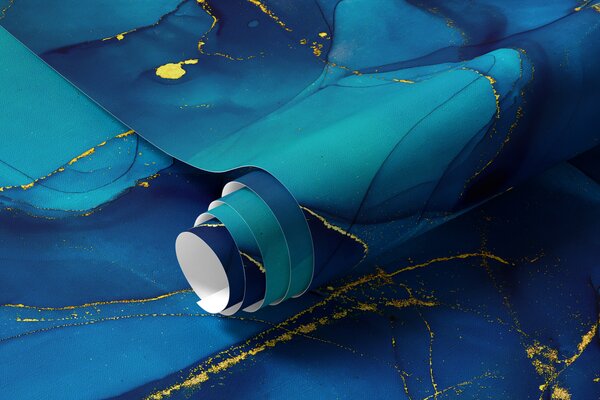 Carta da parati Liquido, blu e azzurro, Carta da parati lastrazione, u33258 : Uwalls.it