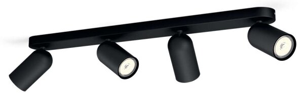 Philips - Faretto dimmerabile LED RGBW 4xGU10/4,8W/230V3000K nero + telecomando