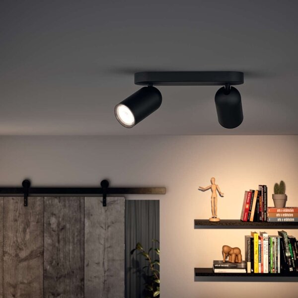 Philips 50582/30/PN - Faretto MYLIVING PONGEE 2xGU10/5,5W/230V