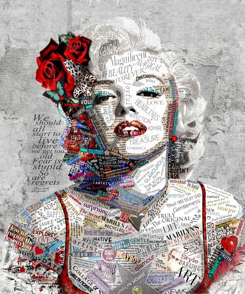 Carta da parati Ritratto astratto di Marilyn Monroe, Carta da parati Pop Art, u45698 : Uwalls.it