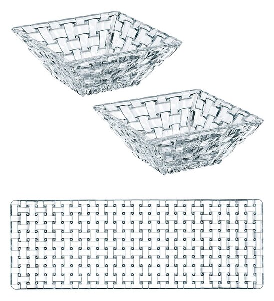 Set di 2 ciotole in cristallo e vassoio da portata Bossa Nova - Nachtmann