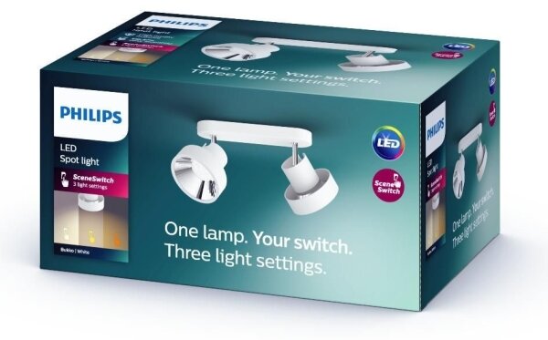 Philips 50602/31/P0 - Luce Spot a LED BUKKO 2xLED/4,5W/230V