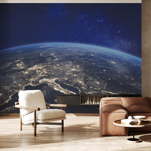 Carta da parati Notte Terra, vista dalla stratosfera, Carta da parati Spazio, u62035 : Uwalls.it