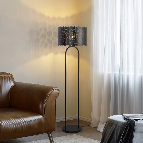 Lampada da terra Aralena Lindby, Nero, Soggiorno / Sala da pranzo, Metallo, Moderno, Lampada da terra