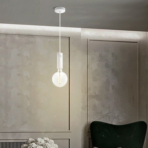 Lampadario a cavo SAGA 1xE27/40W/230V marmo