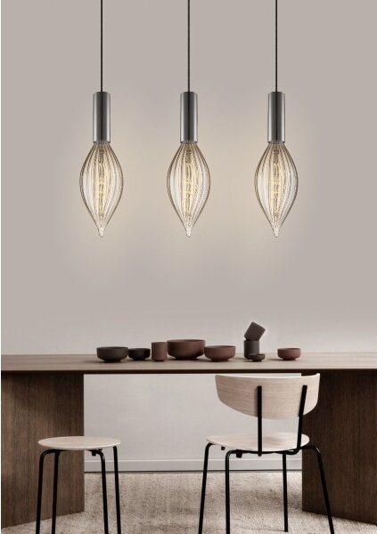 Lampadario a sospensione con filo SAGA 1xE27/40W/230V nero