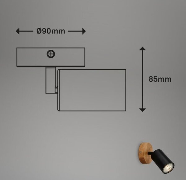 Briloner 2922-015 - Faretto da parete SPOT 1xGU10/9W/230V