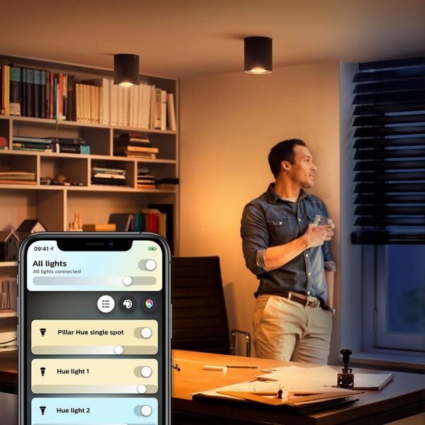 Philips - Faretto LED dimmerabile Hue PILLAR 1xGU10/4,2W/230V nero