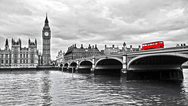 Carta da parati Londra, grigio e rosso, Carta da parati Città, u53383 : Uwalls.it