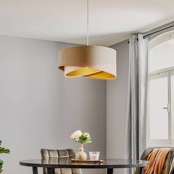 Lampada a sospensione Vivien Maco Design, dimmerabile, Crema / Ambra, Soggiorno / Sala da pranzo, Tessuto / Stoffa / Seta, Moderno, Lampada a sospensione